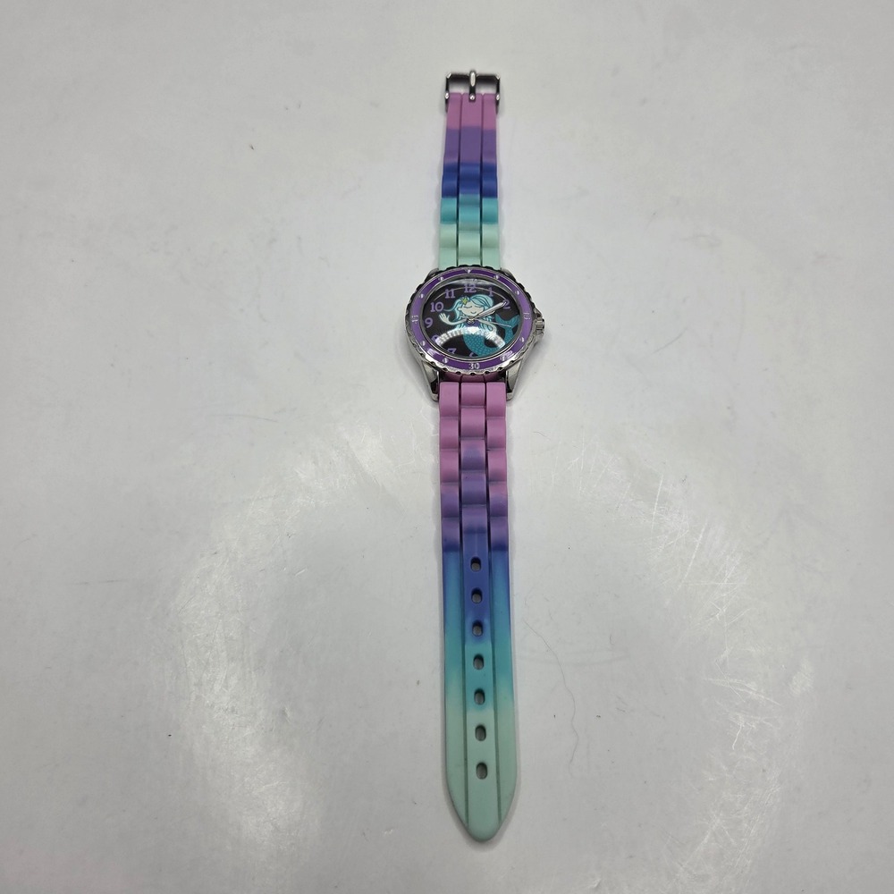 Accutime Mermaid Watch Ombre Silicone Band WN9018WM Purple Blue Teal Girls Kids